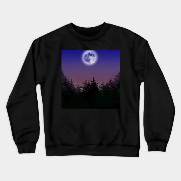 Full moon evening sky Crewneck Sweatshirt by CreaKat